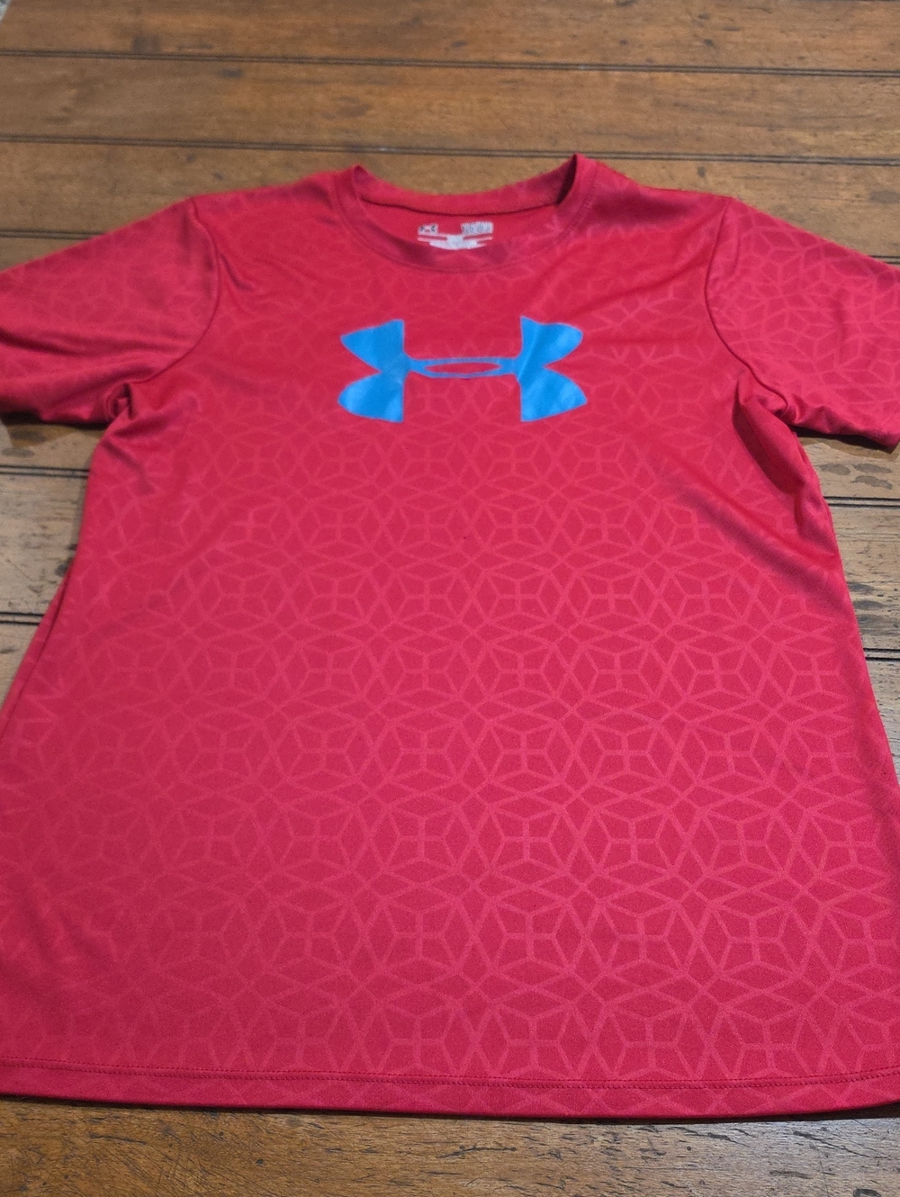 Under Armour Red Performance Tee with Blue Logo